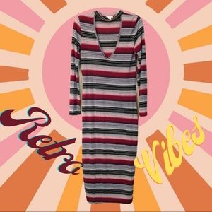 Wet Seal | Choker neck jersey knit striped maxi